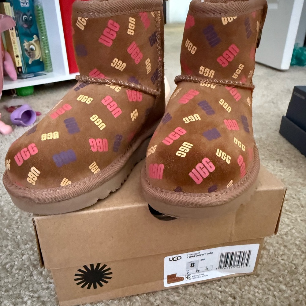 UGG Tan Confetti Logo Boots